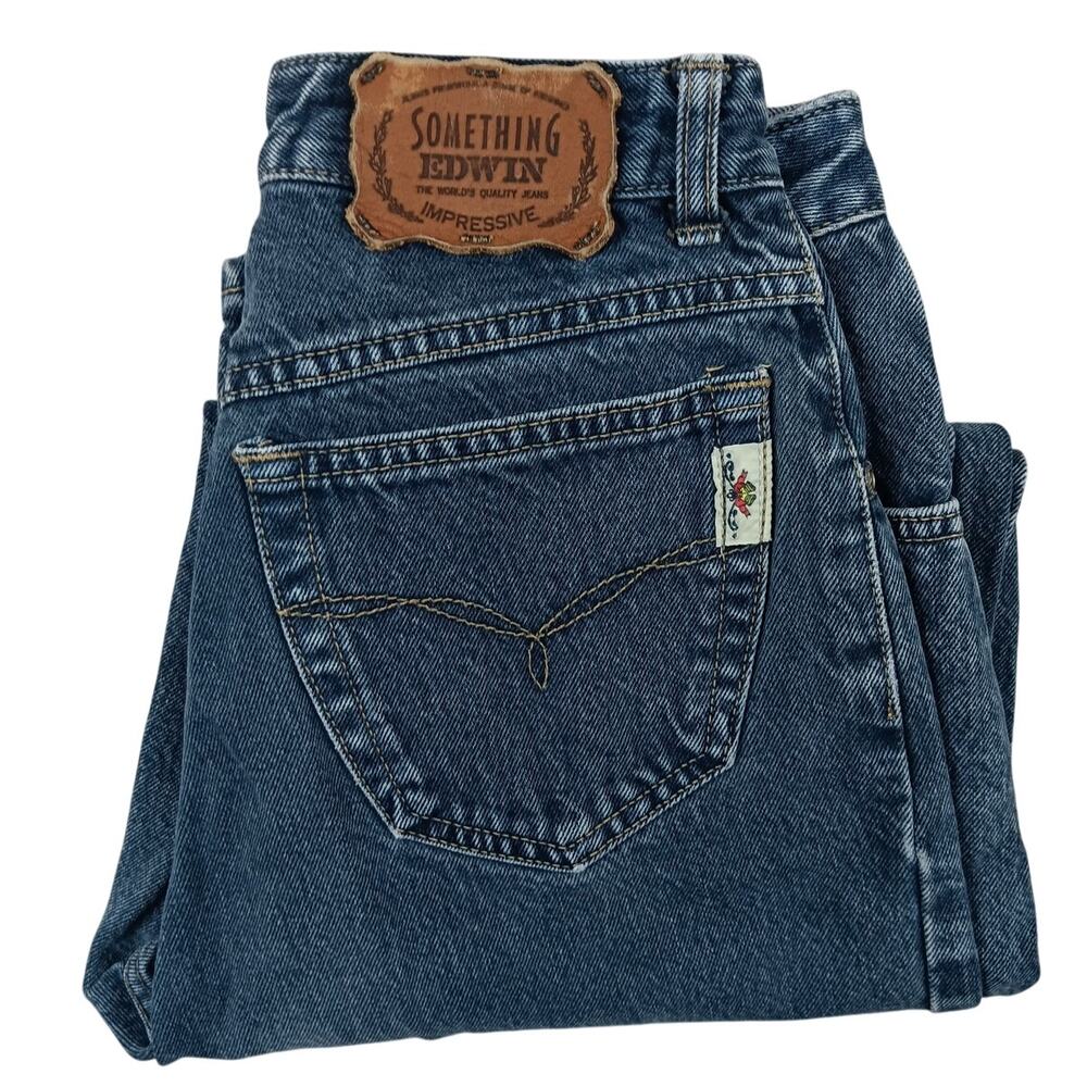 Something Edwin Japan Jeans Womens 25X27‎ Blue Slim Super High Rise Vintage